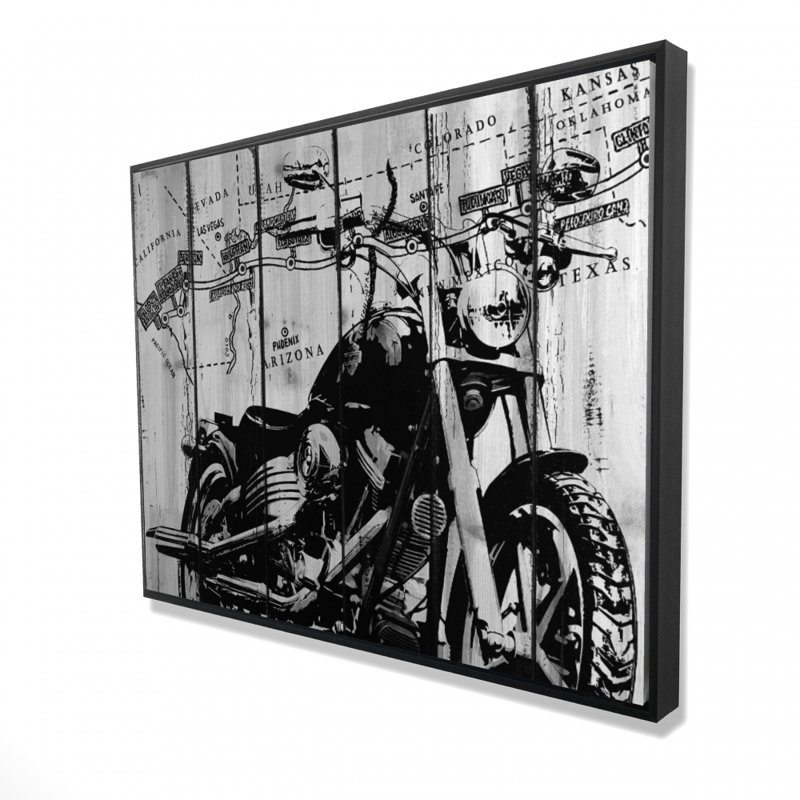 Moto grise et toile noire | Home Decor Man Cave Art