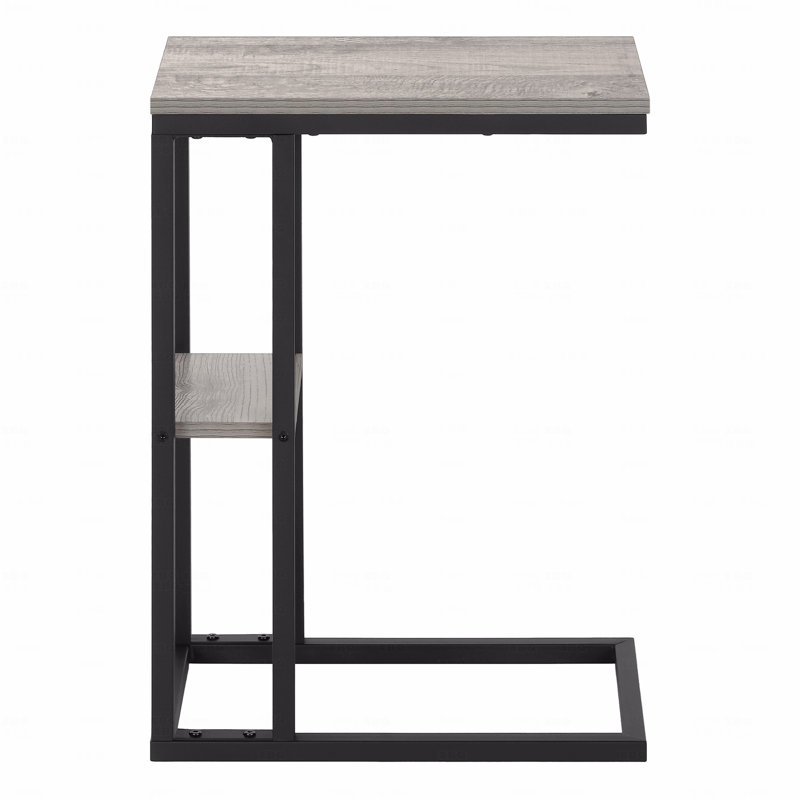 Table d'appoint, en forme de C, bout, côté, collation, stratifié, métal, contemporain, moderne, Gris