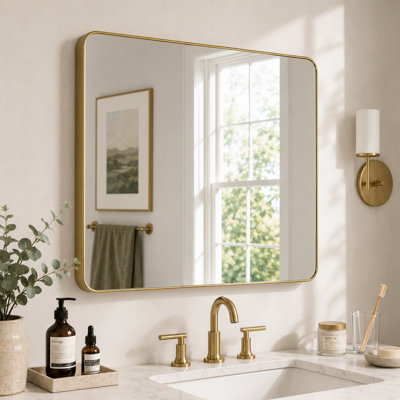 Miroir de salle de bain mural rectangulaire brossé l 48 po x H 36 po Vista