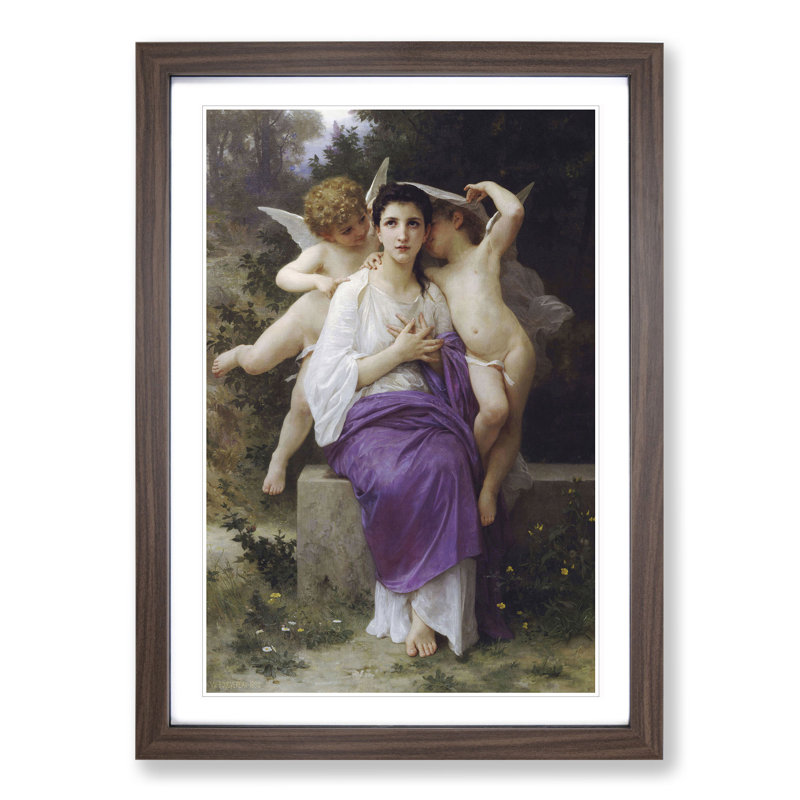 Angel by William Adolphe Bouguereau - Picture Frame Graphic Art, Walnut Framed, 48cm H x 36cm W x 2cm D