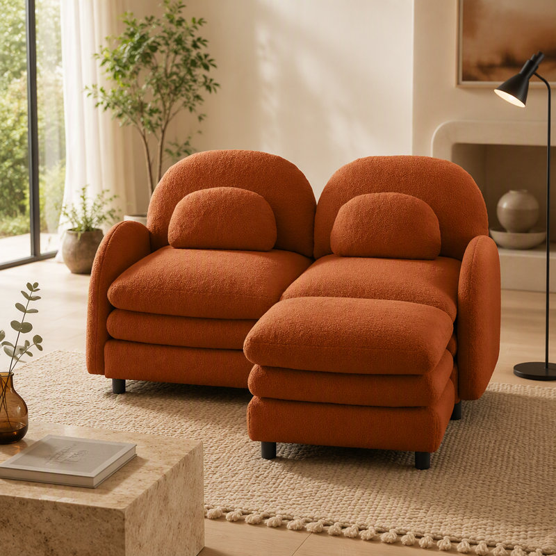 Canapé-lit Teddy, 68.5" W, Orange Teddy