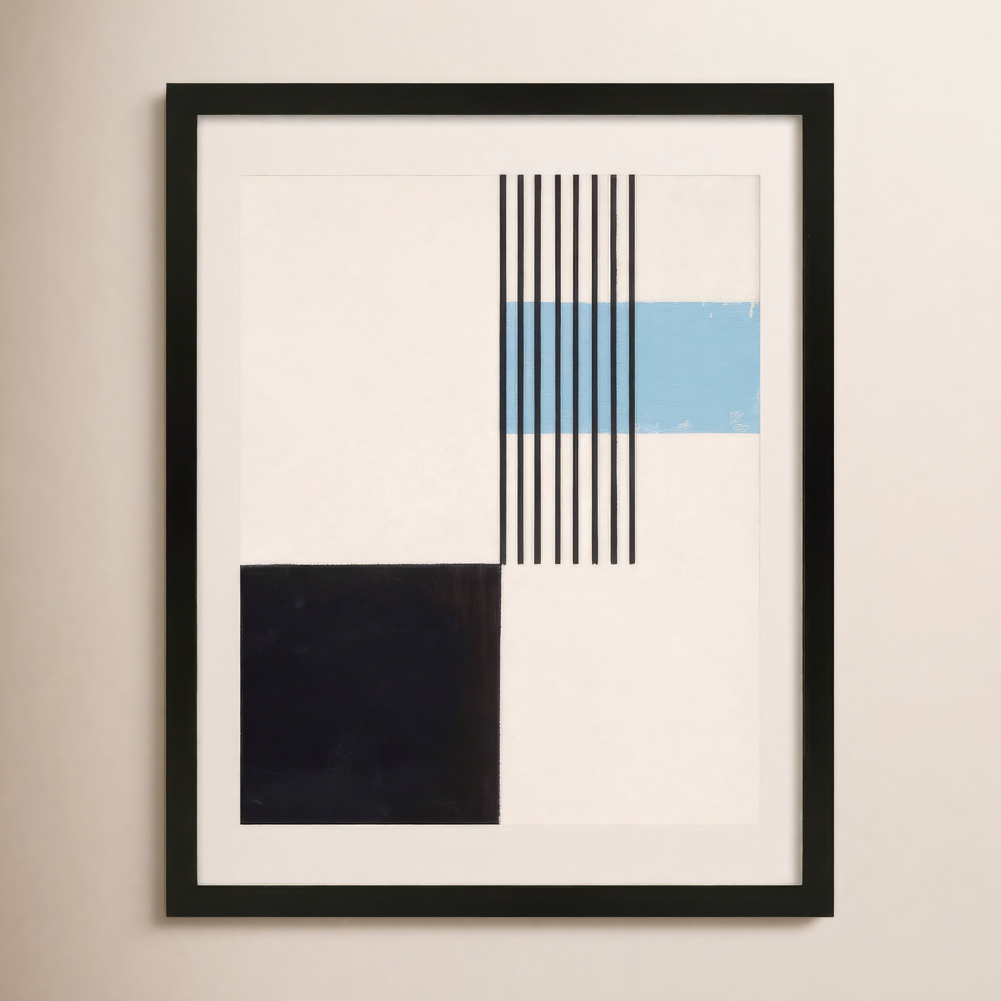 Black And Blue 2 by Robert Kamnatnik, Black, 38" H x 30" W x 1.25" D