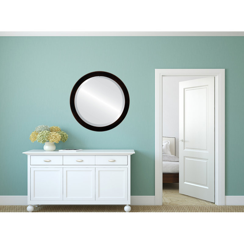 Miroir d’appoint ronde encadrée Azalaya, H 16 po x l 16 po, Bronze huilé