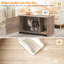 Cat Litter Box Enclosure With Rattan Door-848999342