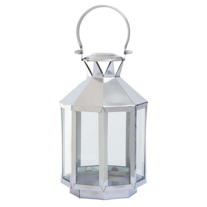 Searle Glass Tabletop Lantern, 32cm H x 18cm W x 18cm D