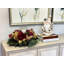 Jiair Hydrangea Holiday Evergreen Centerpiece with Pinecones, Ornaments, Berries and Glass Vase