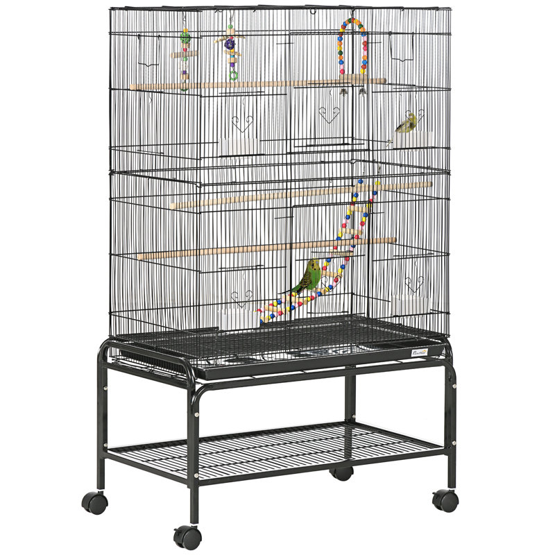 133cm Steel Flat Top Flight Cage with Wheels