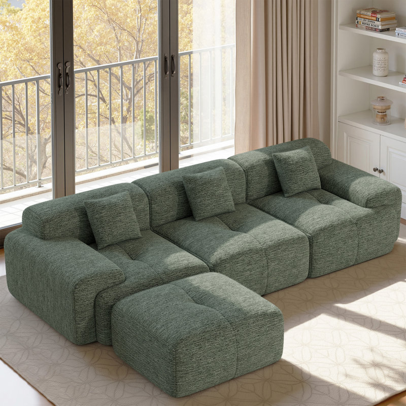 3 Seater Corner Sofa , Green