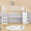 Lit mezzanine en métal avec garde-robe, lumière DEL, bureau et port USB