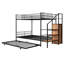 Lit superposé en métal avec tablettes grillagées, rangement personnalisable et garde-robe - lit, avec garde-robe intégrée-180505774-180505773