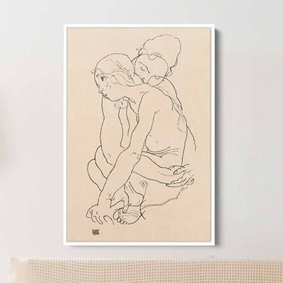 «Graylon Beige Women», art mural sur toile 0517 par Egon Schiele