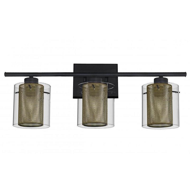 Éclairage pour meuble-lavabo à intensité variable Aimme, 3, Transparent / or