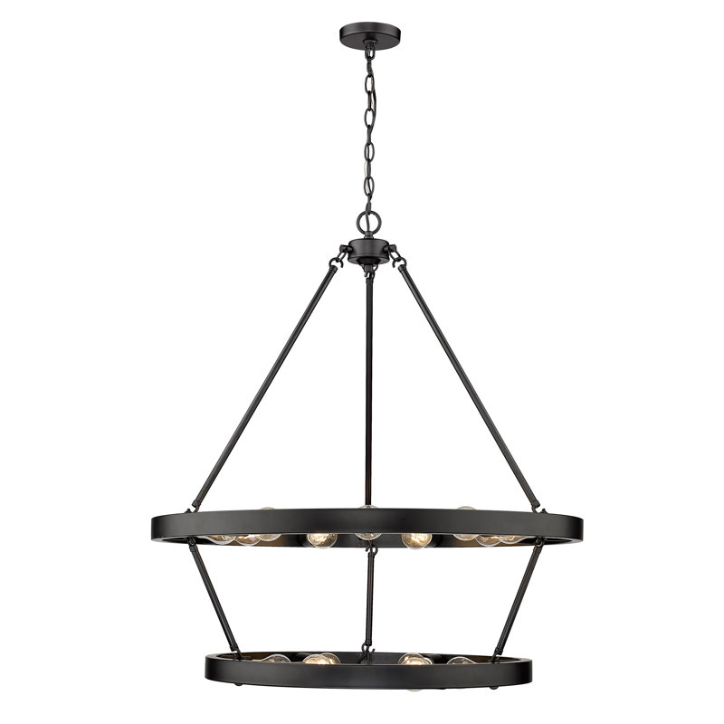 Easterwood 15 - Light Steel Dimmable Round Chandelier