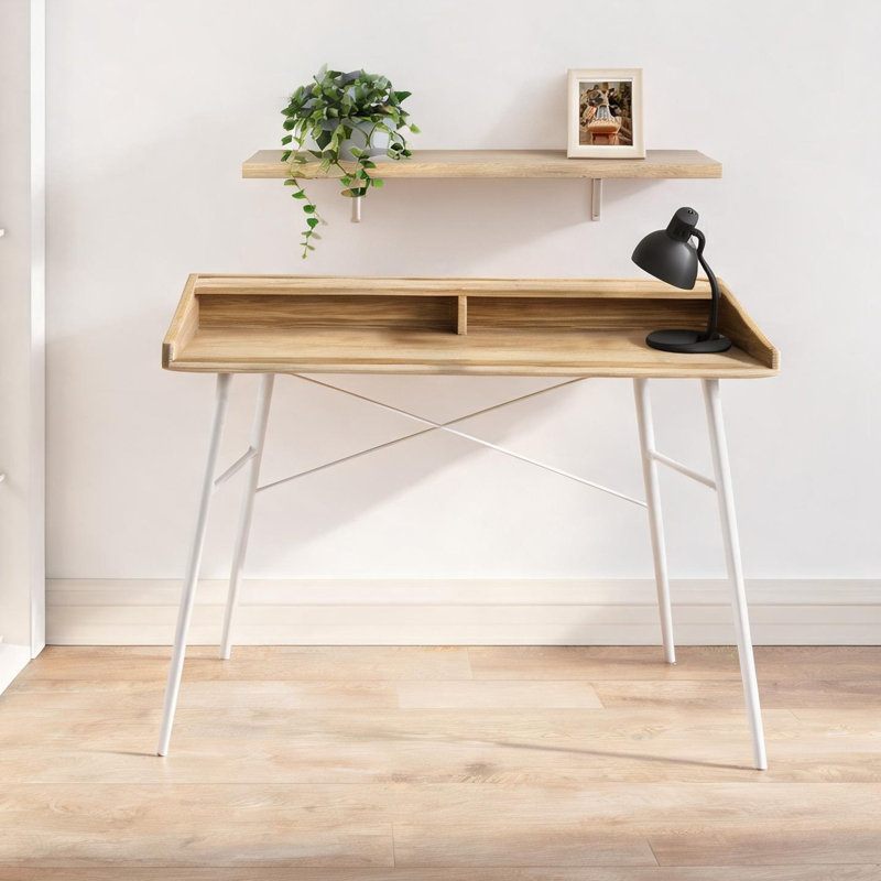 Bureau d'ordinateur à domicile avec huche à casiers et pieds en X, table de travail de 47 pouces