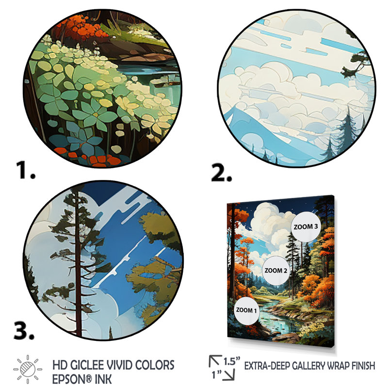 «Redwood Tree Shimmering Heights I», art mural sur toile paysage et nature, Cadre photo doré, H 32 po x l 16 po x P 1 po