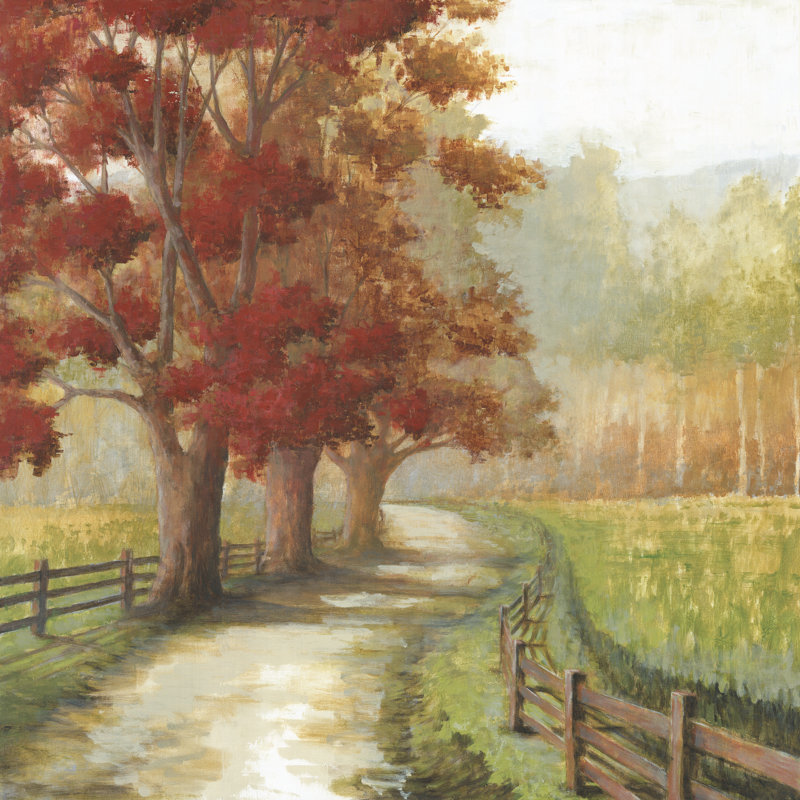 «Old Country Road In Autumn», reproduction sur toile, H 12 po x l 12 po x P 1,25 po