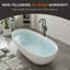 Baignoire autoportante 67 po en résine solide à surface solide de conception contemporaine avec drain escamotable et trop-plein 67 po, certifié Cupc, blanc mat-120747181