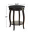 Table d'appoint ronde avec 1 tiroir et rangement ouvert, noir