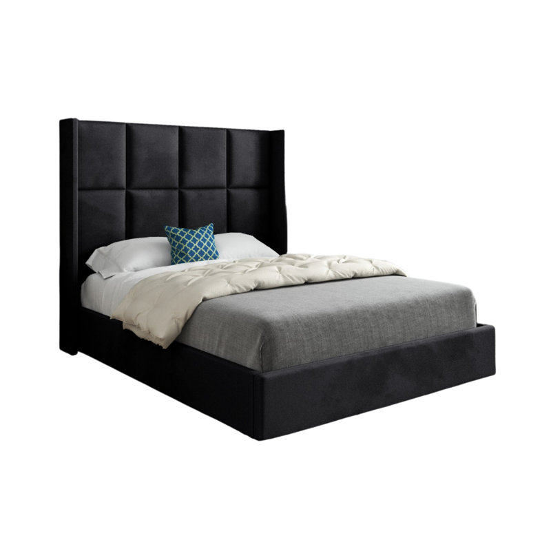 Anastajia Upholstered Bed, Black, Small Single (2'6)