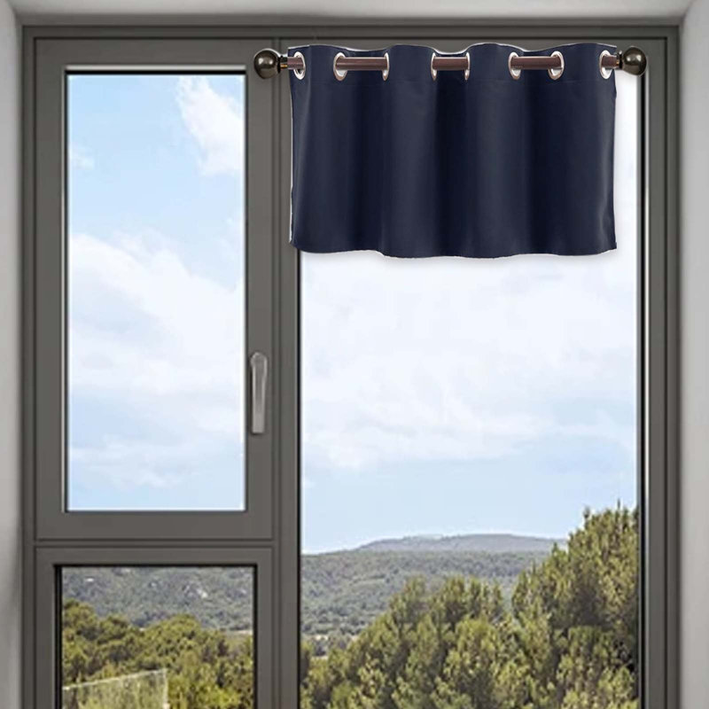 Short Curtains With Light Blocking Function, Navy