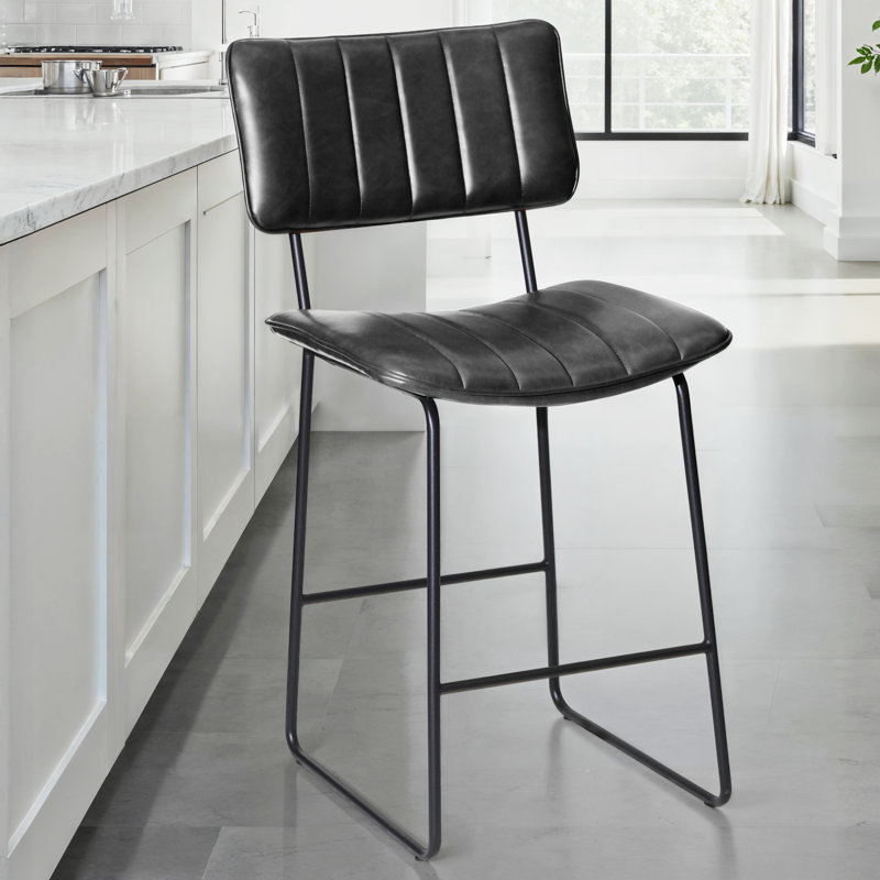 Andoche Stool, Counter Stool (24" Seat Height), Black