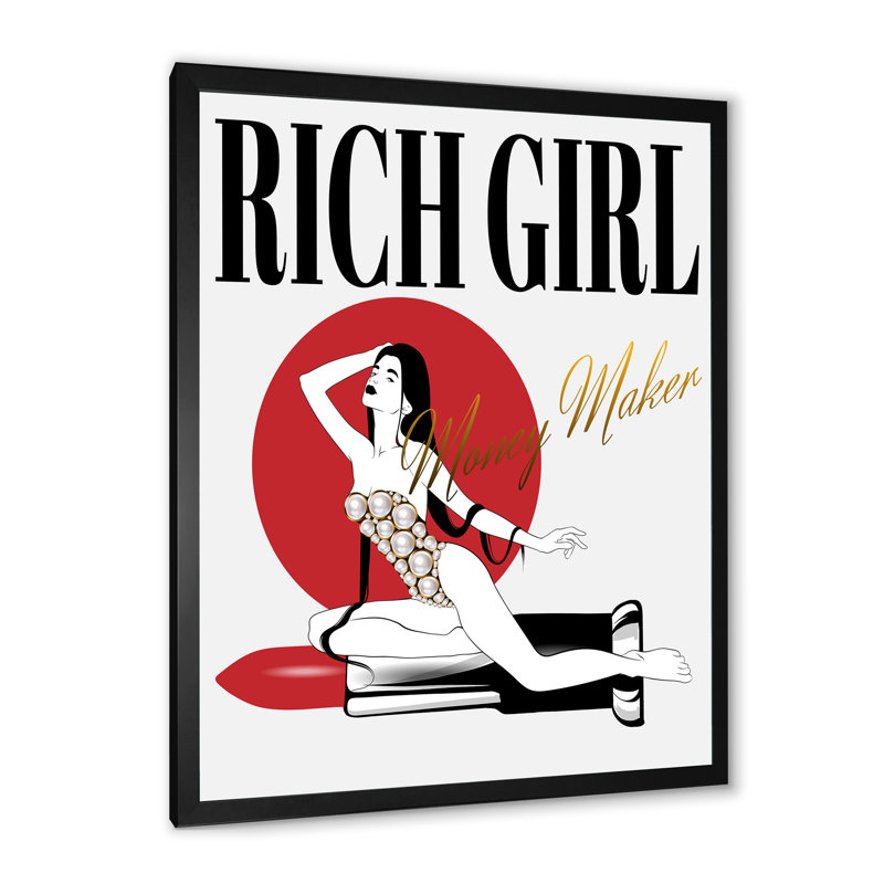 «Girl in Swimsuit with Pomade», impression sur toile, H 20 po x l 12 po x P 1po, Cadre photo noir