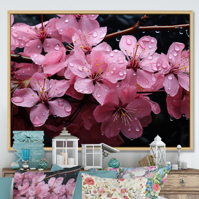 Fleur de cerisier rose, joyau de jardin II - art mural cerisier en fleurs