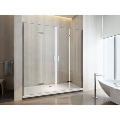 Gavien 6 mm Wall-to-Wall 4-Panel Bi-Fold Shower Door, 148-151.5 cm, H 190 cm
