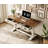 60-Inch Vintage Style Home Office Desk With 2 Farmhouse Organizer Side Tables With Drawer & Barn Door For Document Storage-2044315234