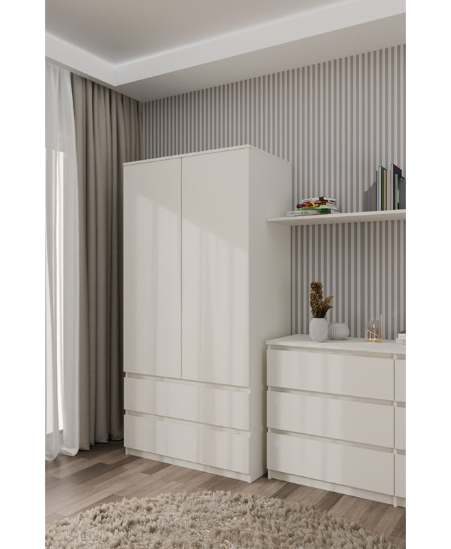 Jonathin 2 Door Wardrobe, Beige