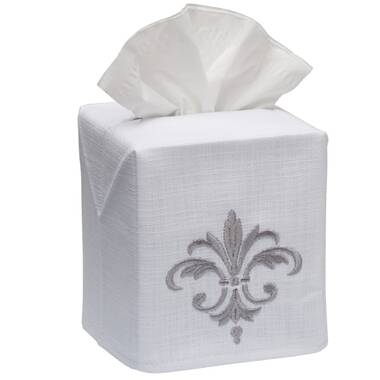 French Roses Tissue Box Cover Black