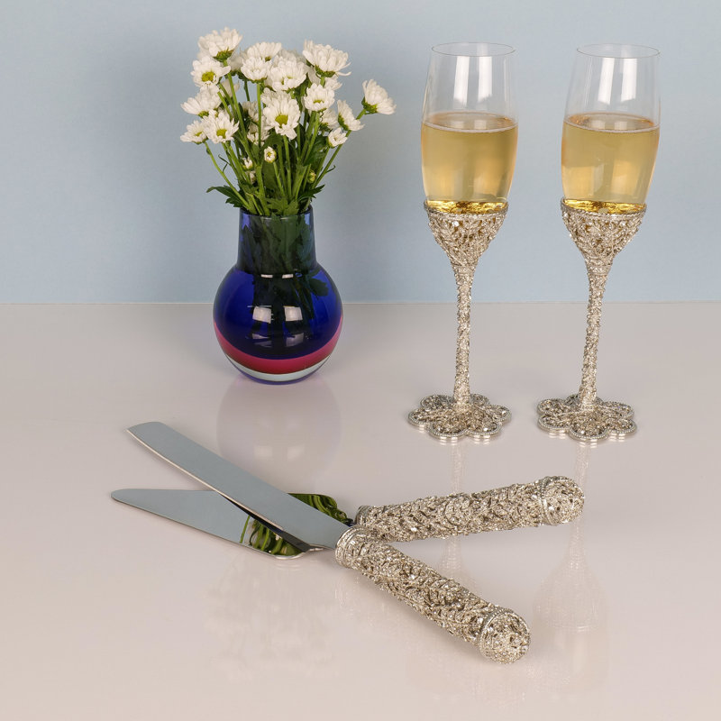 Florence 2 Piece Stainless Steel Cake Serving Set
