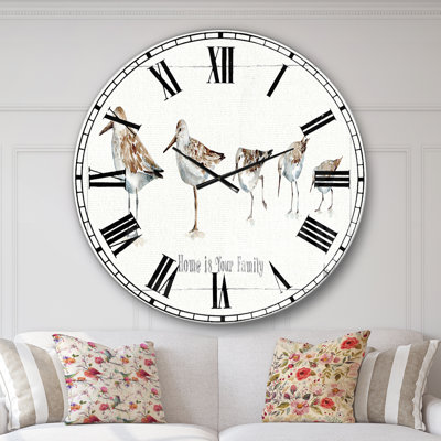 Pebbles and Sandpipers Family - Horloge murale traditionnelle