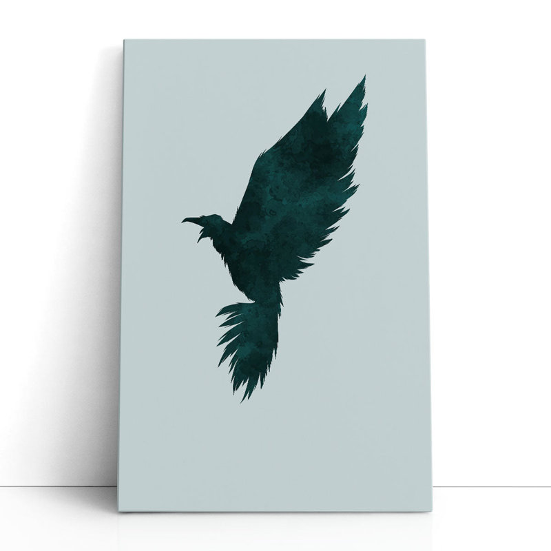 Corbeau - reproduction d'art sur toile, H 18 po x l 12 po