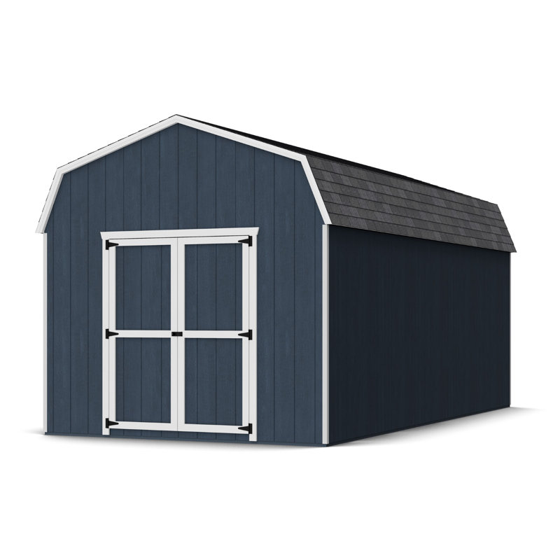 Value Gambrel Outdoor Wood Storage Barn with 6 ft. Sidewalls, Yes, 10' x 20'