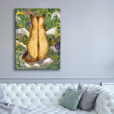  «Siamese In Rock Garden Back» par Gale Pitt, art mural sur toile, 40 po x 54 po