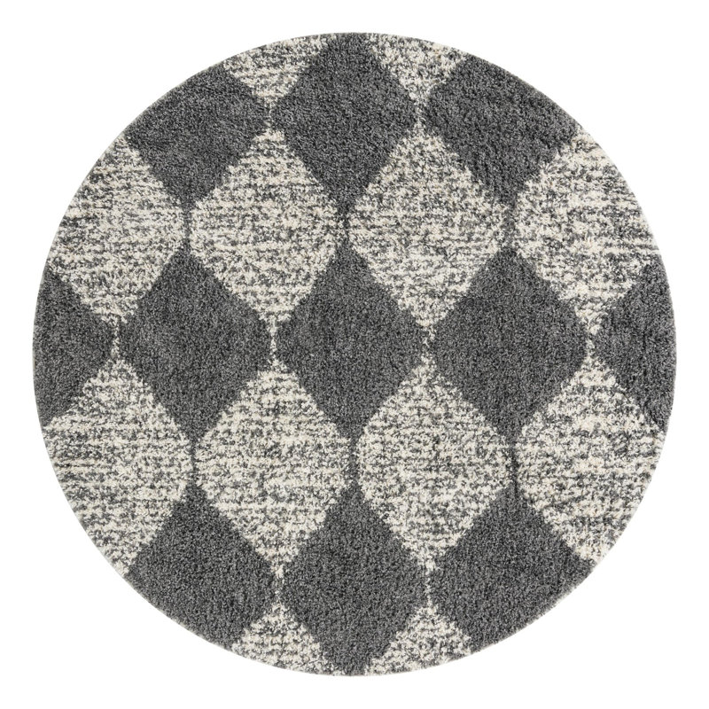 Serenity Shag Geometric Indoor Rug, Round 7'