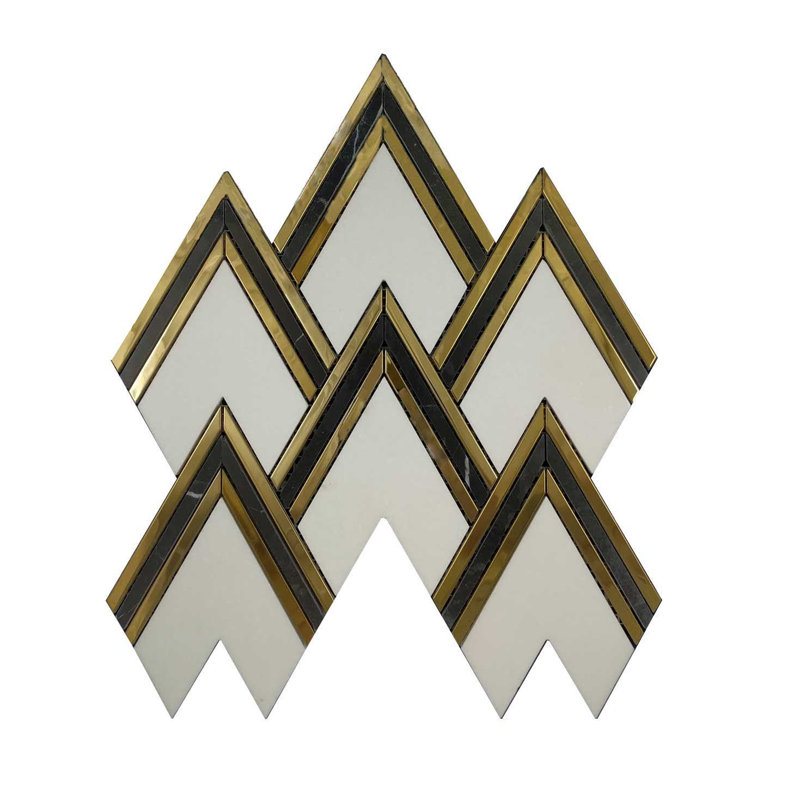 Carreau de mosaïque à chevrons Aurora