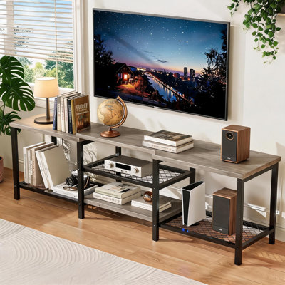 Unfinished TV Stand for TVs up to 75" with Fireplace Included