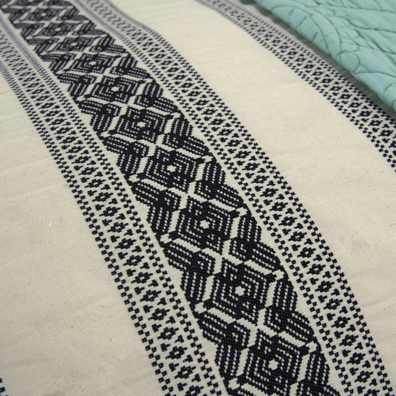 Cherie Modern Cotton Striped Duvet Cover, Queen Duvet Cover + 2 Shams