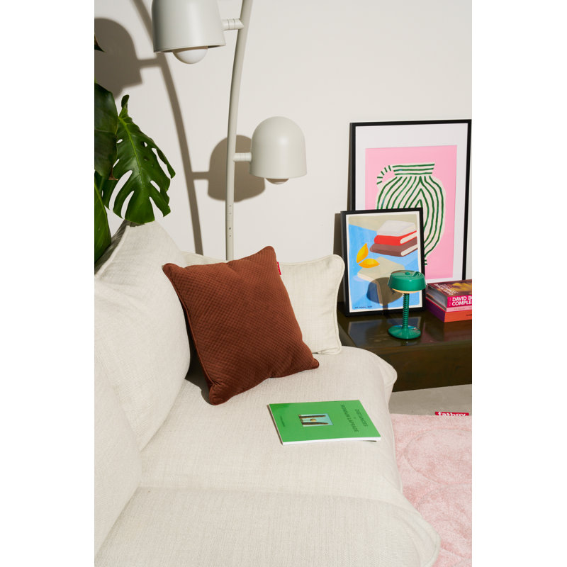 Square Recycled Royal Velvet Pillow, Tobacco