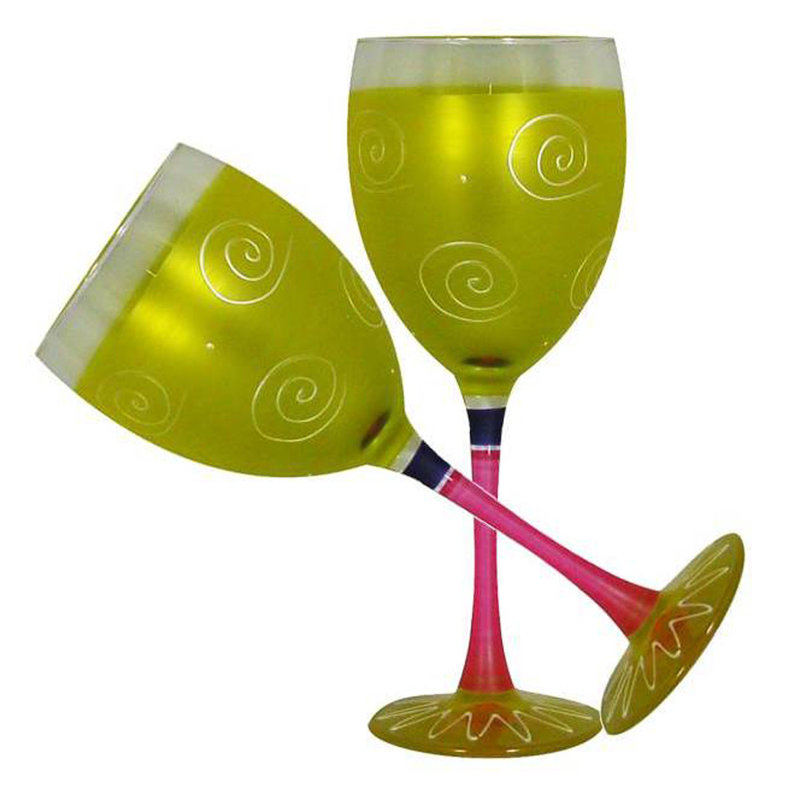 Verre à vin 11 onces Peruvian Splendor Turquoise, Jaune