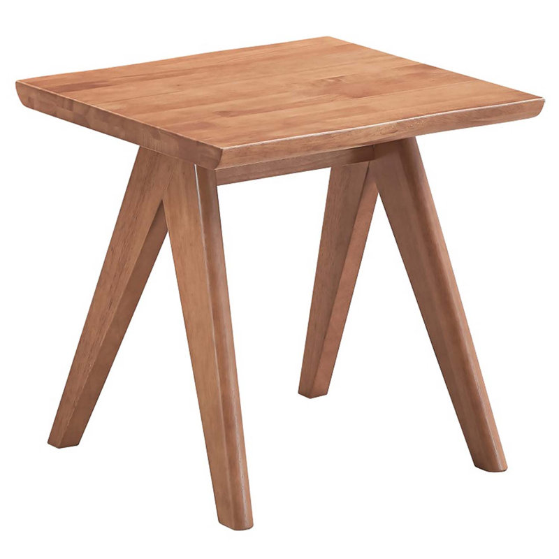 Table d'appoint carrée Velentina, finition naturelle