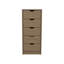 Commode verticale étroite 5 tiroirs, commode verticale étroite avec tiroirs coulissants Basilea