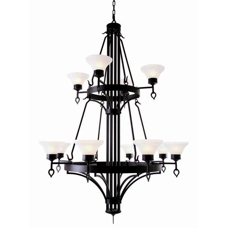 Savino 12 - Light Chandelier, Chestnut