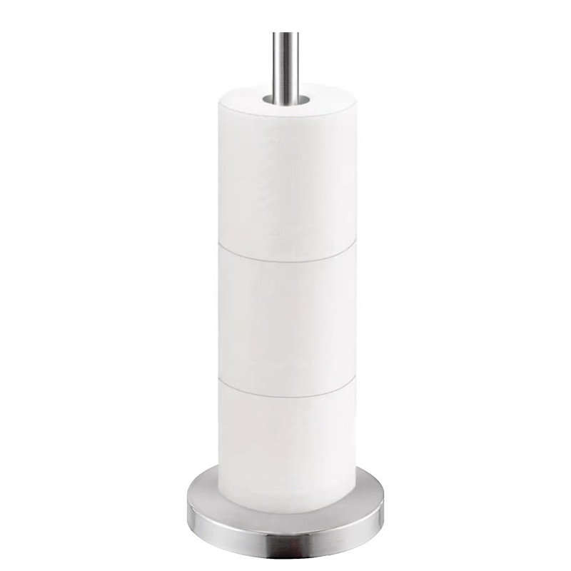 Porte-papier hygiénique sur pied, Nickel brossé