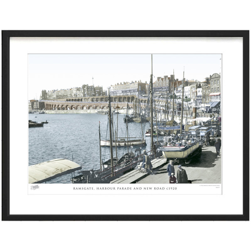 Ramsgate, Harbour Parade And New Road C1920 by Francis Frith - Single Picture Frame Print, 28cm H x 36cm W x 2.3cm D
