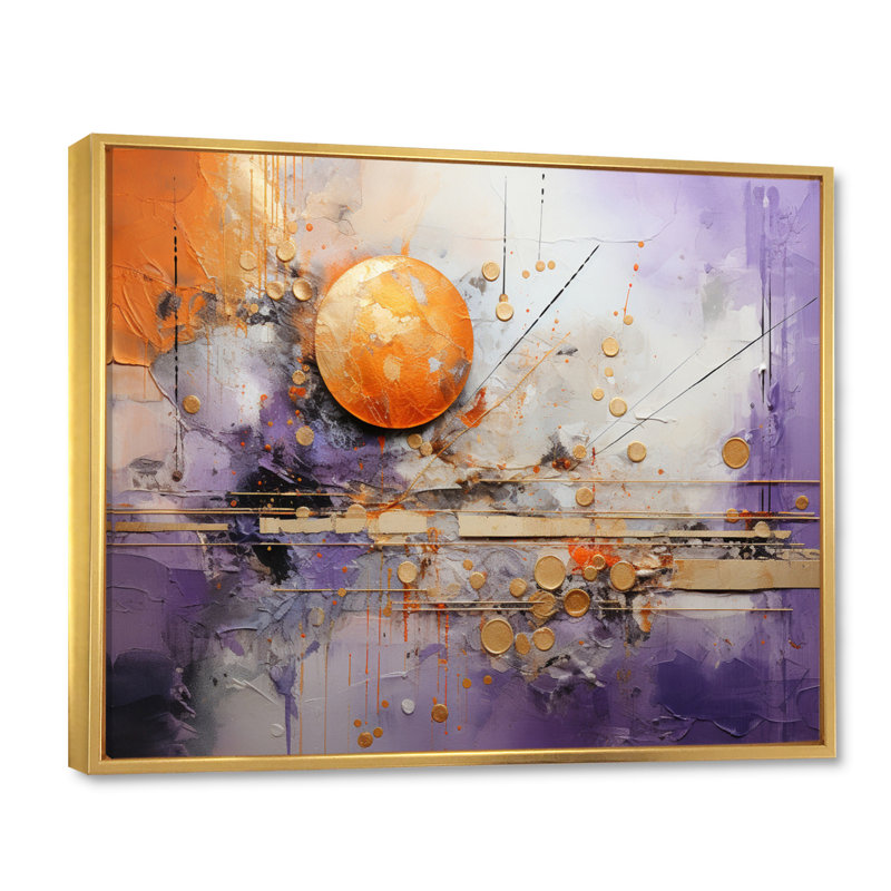 Gelasias Collage Fusion I - Imprimé, H 30 po x l 40 po x P 1,5 po, Cadre flottant doré