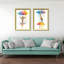 Ensemble de 3 art mural encadré girafe coloré - impressions sur toile remplaçables avec cadres en bois massif, décoration murale créative pour animaux pour le salon et la chambre à coucher 20 po x 28 po