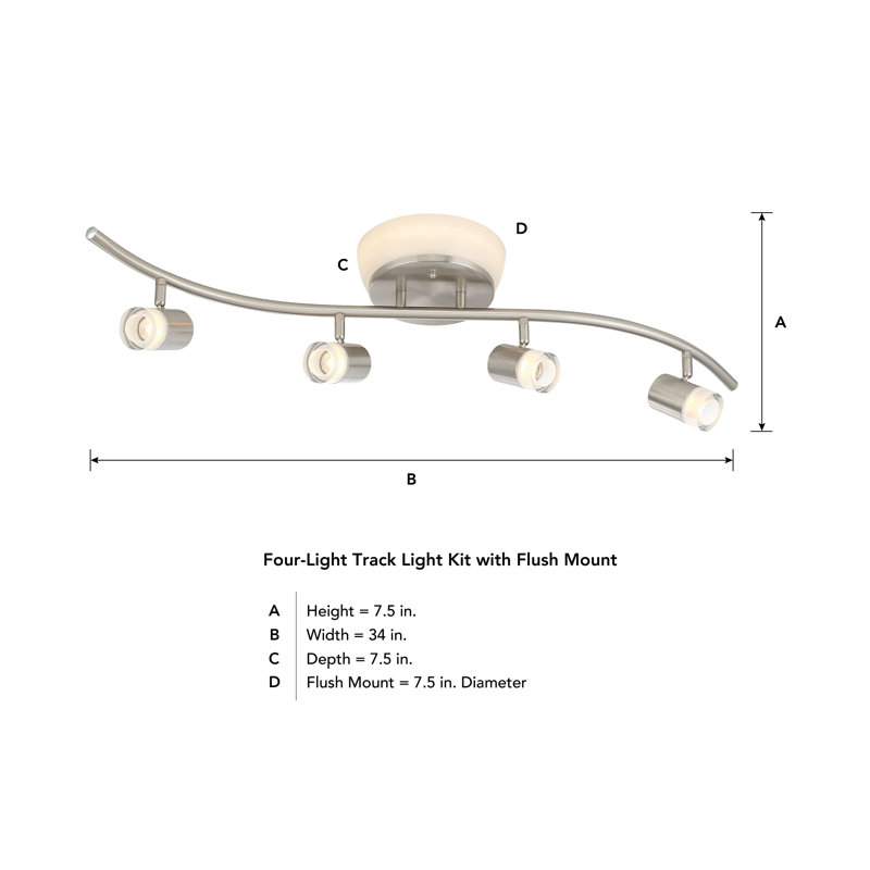 Edward 31'' 5 -Light Track Track Kit with Dimmable and Adjustable Head